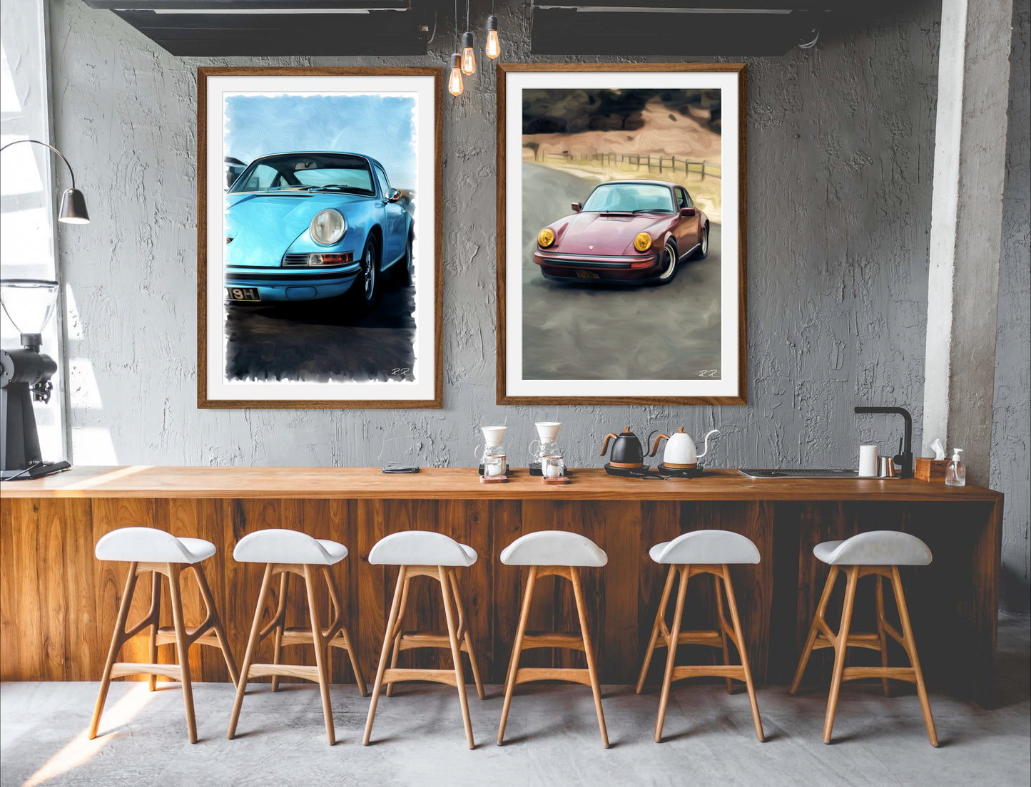 Vintage & Unique Porsche 911 in Azure Blue - A Classic Porsche Print -