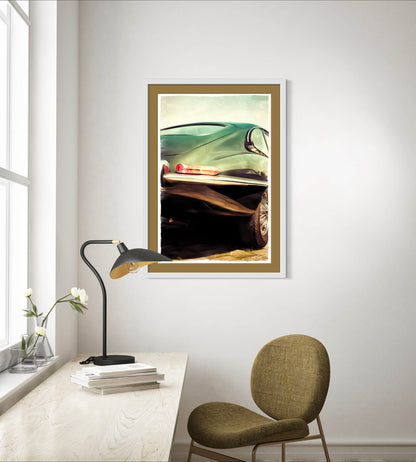 Emerald Embrace: The E-Type's Curves An E-Type Jag Fine Art Print