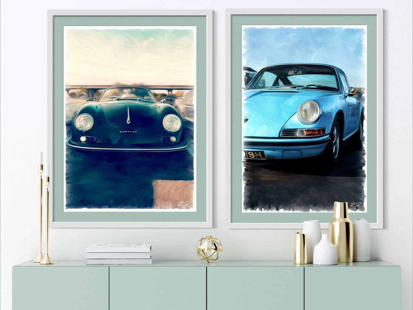 Vintage & Unique Porsche 911 in Azure Blue - A Classic Porsche Print -