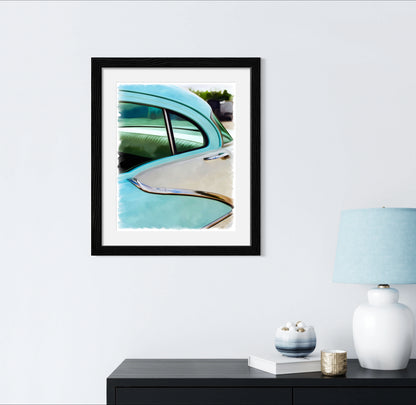 Chrome Curves: A '57 Bel Air an Oil Painting Print of a Vintage Chevy