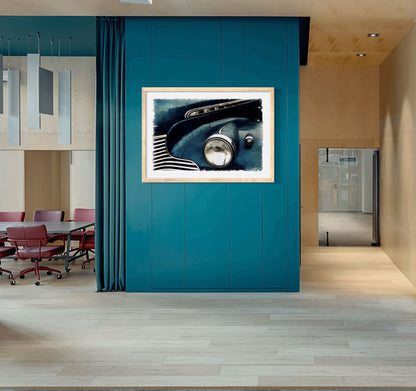 Streamlined in Sapphire: A 1940s Buick an oil painting