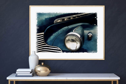 Streamlined in Sapphire: A 1940s Buick an oil painting