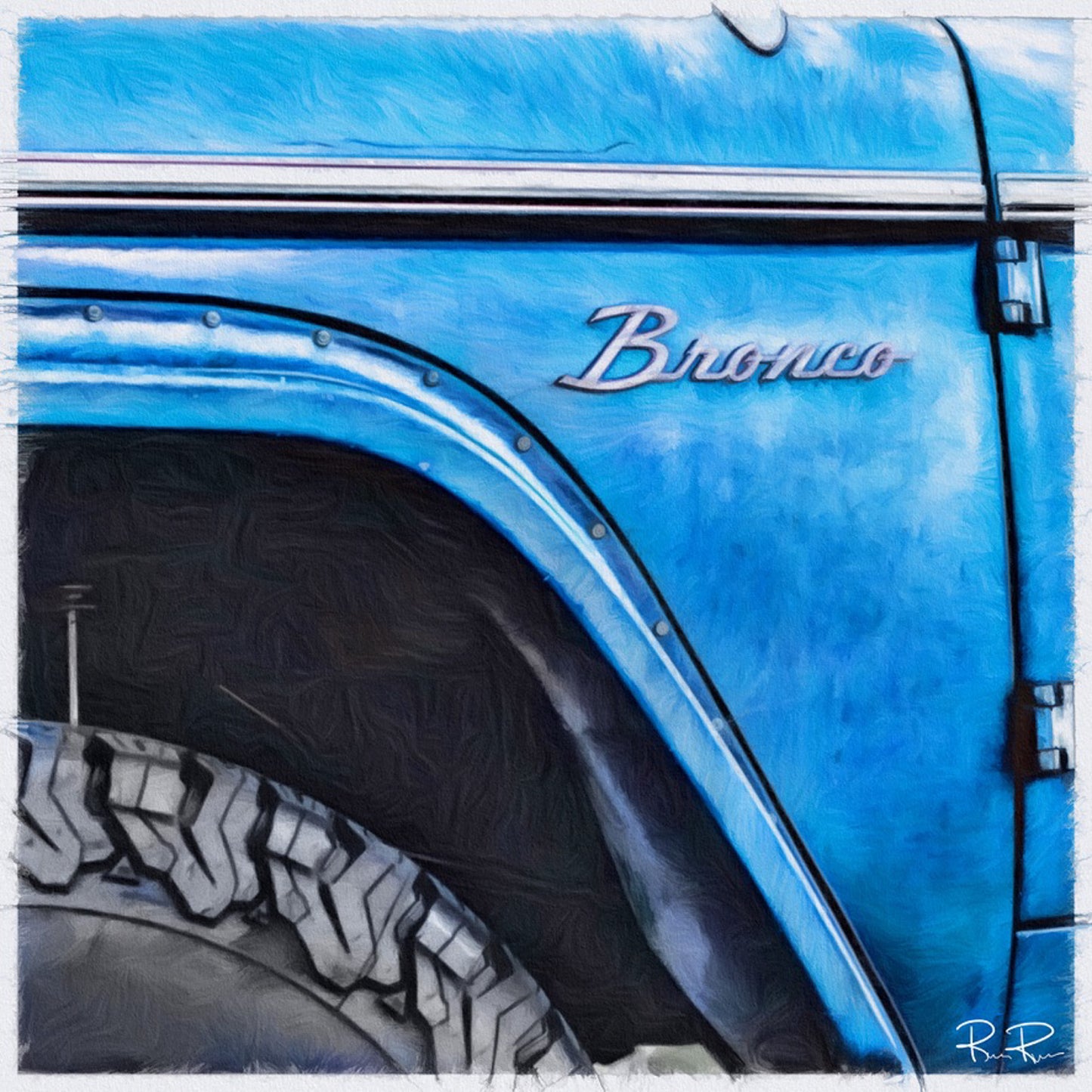 Blue Elegance: Classic Ford Bronco Fender