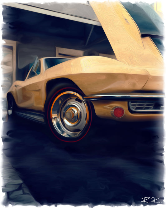 Limited Edition Vintage Chevrolet Corvette Fine Art Print