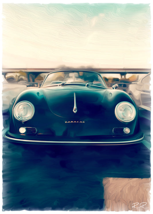 Limited Edition Fine Art Print - Vintage Porsche 356 Spider - Ready to hang