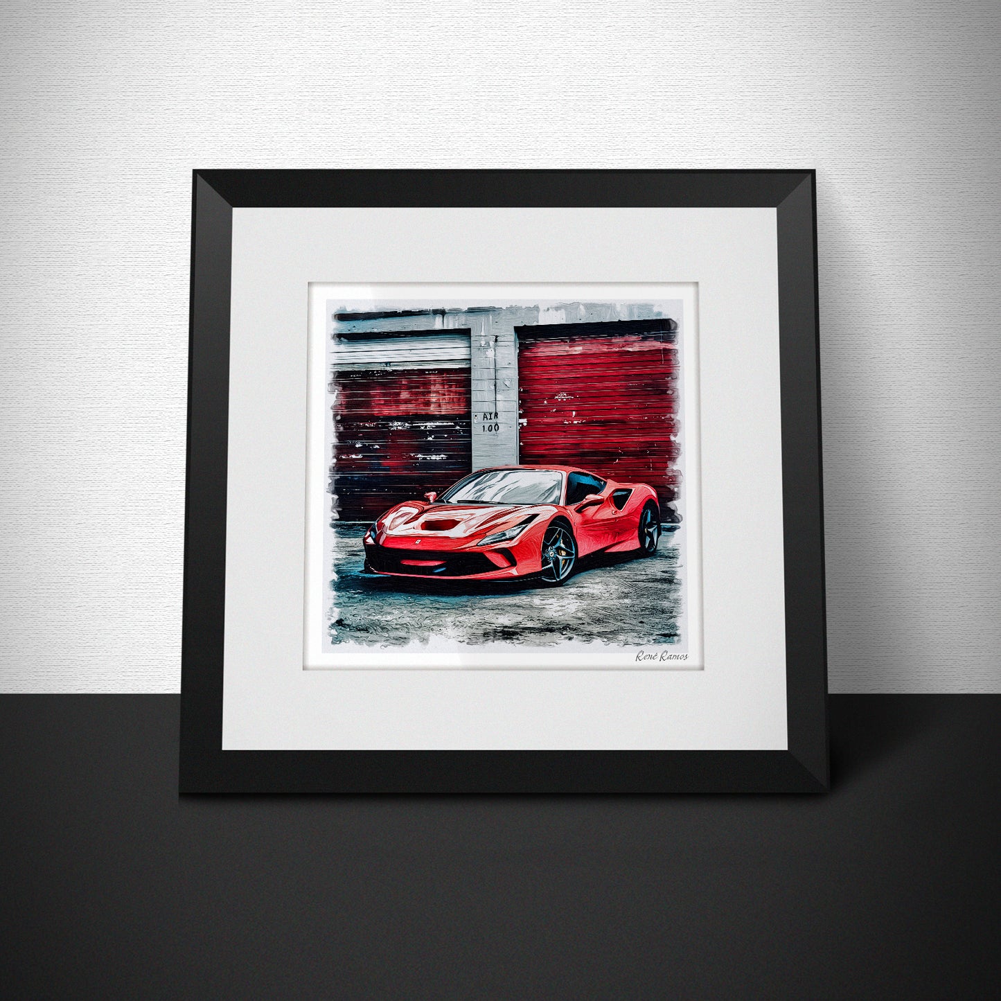 Scarlet Stallion: The Ferrari F8 Tributo, an oil painting