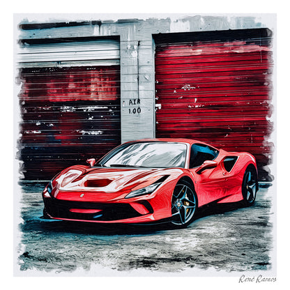 A red Ferrari F8 Tributo 