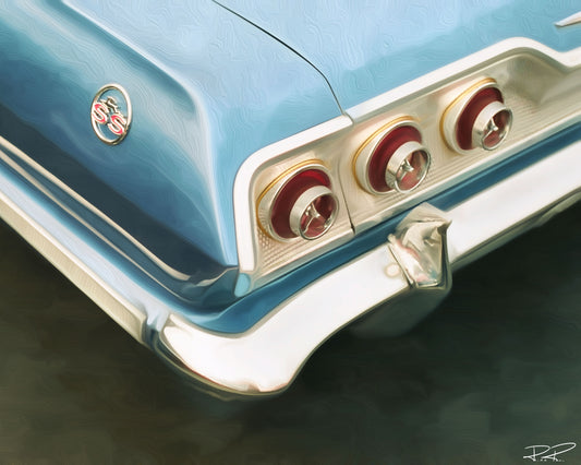 Light Blue Legend a painting of a 1963 Impala SS