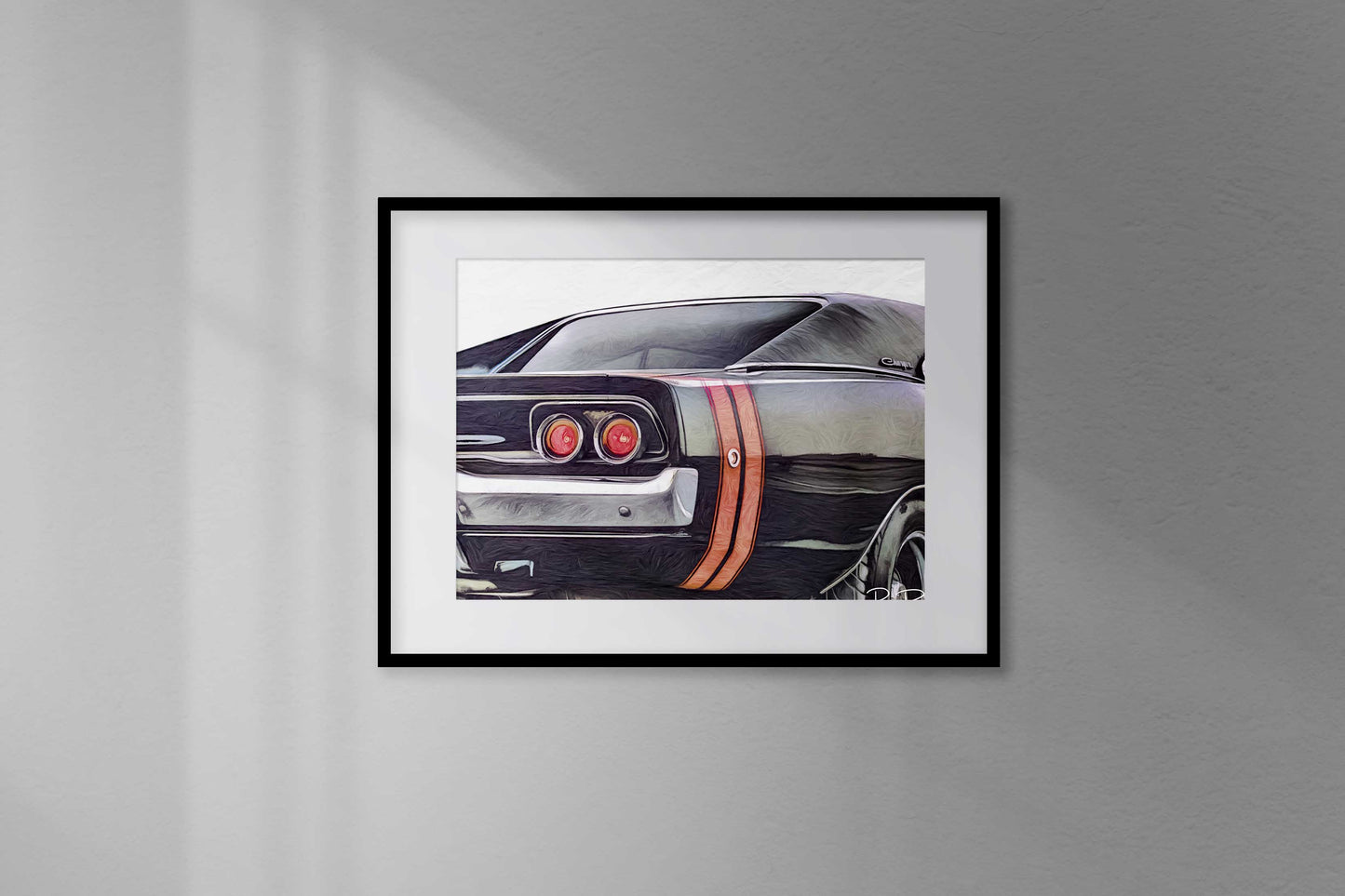 Limited Edition Fine Art Print - 1969 Dodge Charger - A Classic Mopar Masterpiece in Black & Red