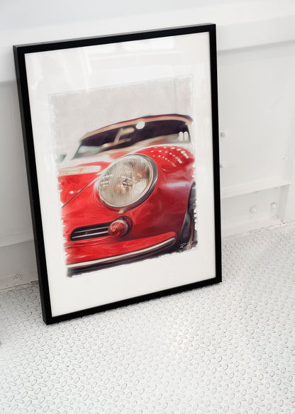 One-Eyed Ruby: A 356 Speedster Detail an oil painting