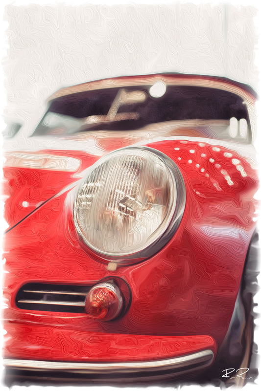 One-Eyed Ruby: A 356 Speedster Detail an oil painting