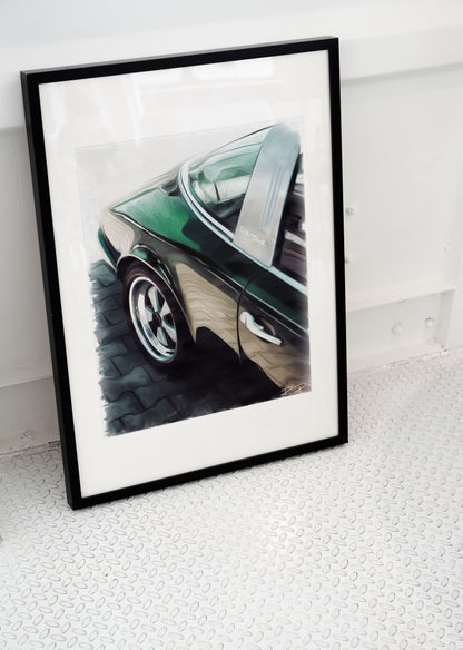 Emerald Fury: A Vintage Porsche 911 Targa