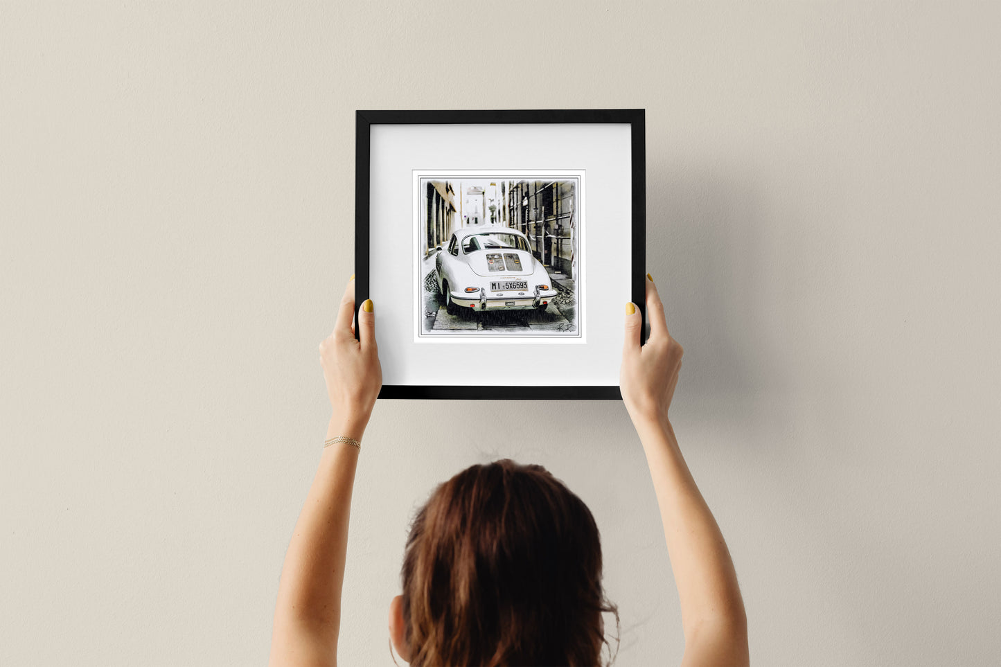 European Elegance: Porsche 356 on Cobblestone Street