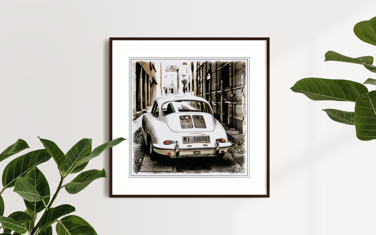 European Elegance: Porsche 356 on Cobblestone Street