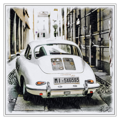 European Elegance: Porsche 356 on Cobblestone Street