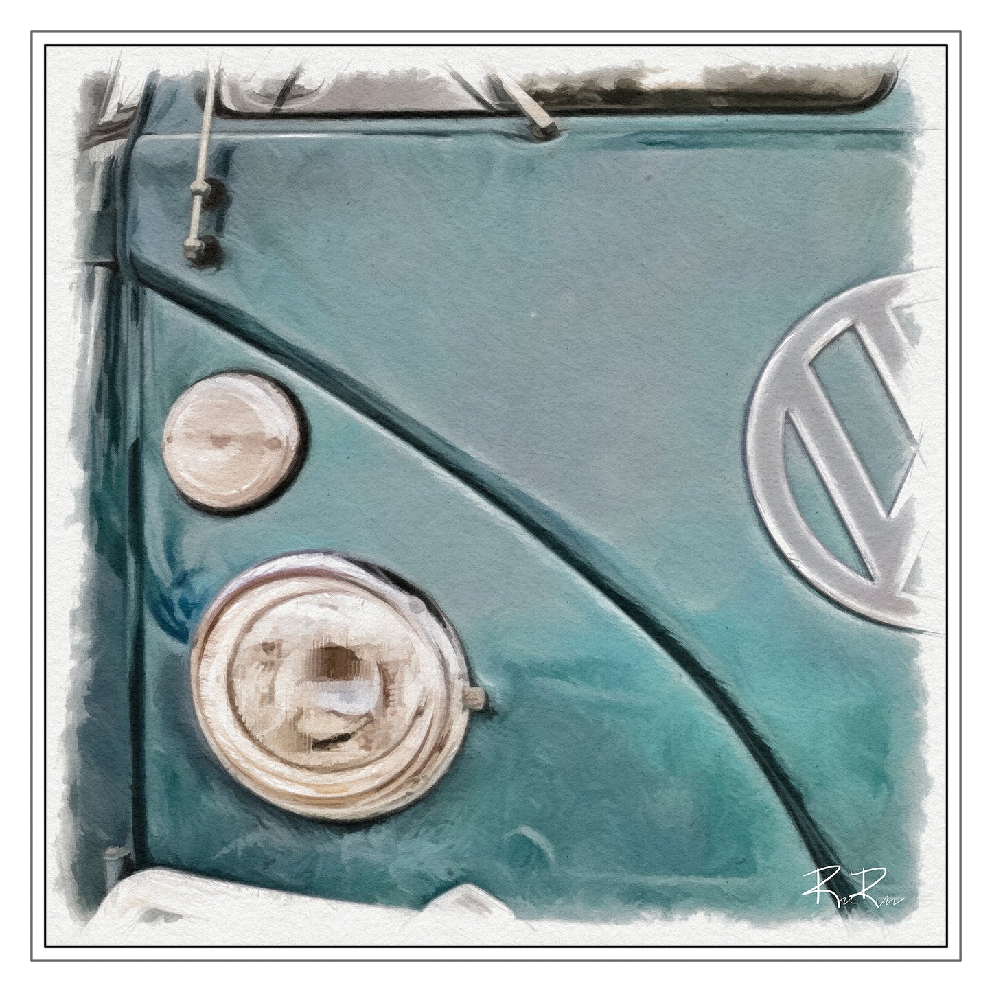 VW Bus Legacy: Front Badge and Headlights